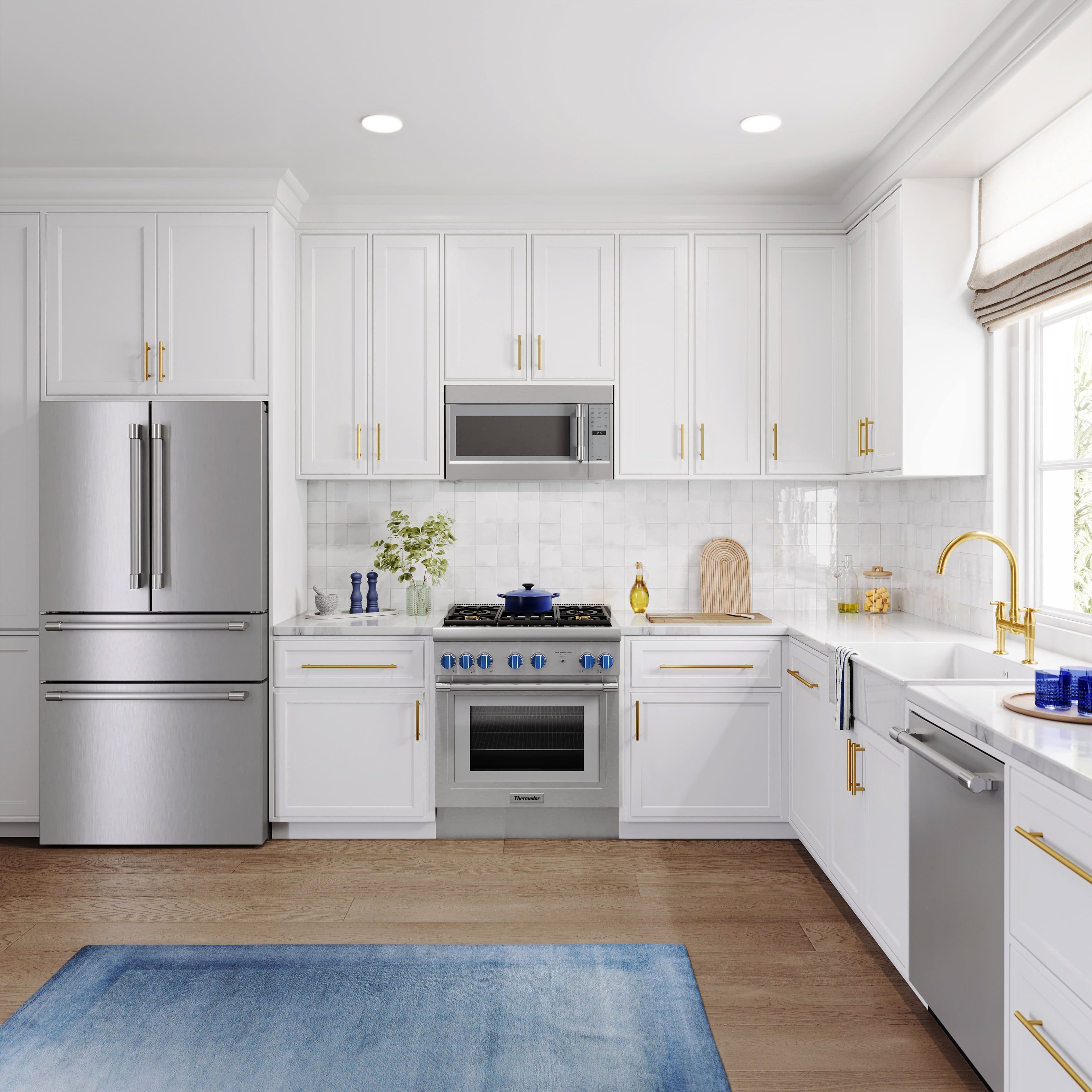 Alt View 10. Thermador - Freedom Collection 20.4 Cu. Ft. 4-Door Bottom Freezer French Door Smart Refrigerator with Professional Handles - Stainless Steel.