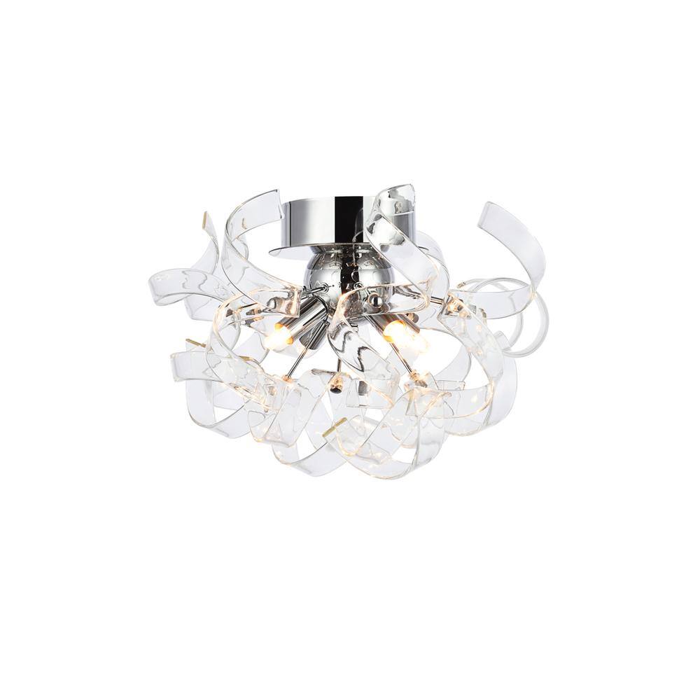 Alt View 6. Elegant Lighting - Ritz 4 Light Chrome Flush Mount - Chrome.