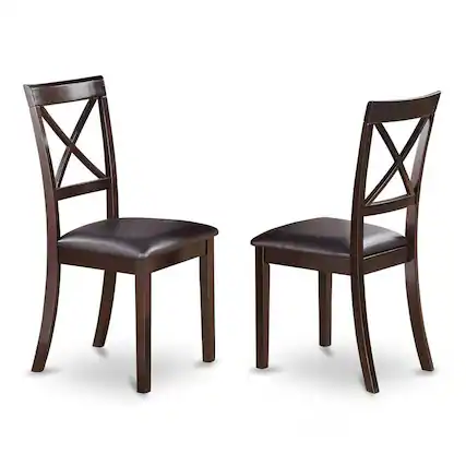 Front. East West Furniture - 3 PC Kitchen Table-Kitchen Table and 2 Dining Chairs - Cappuccino.