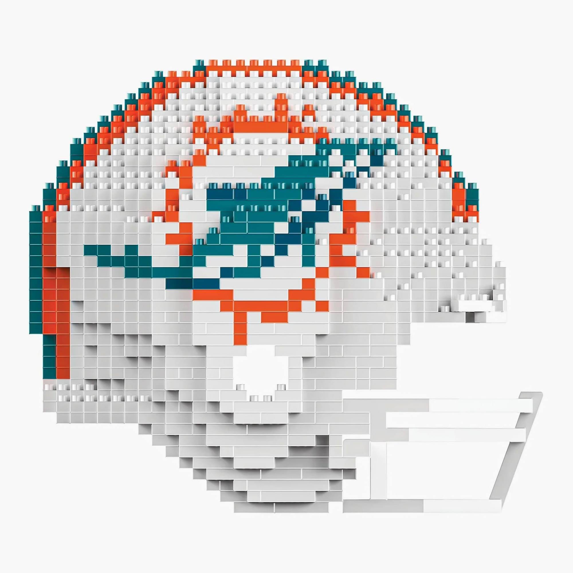 Alt View 2. Forever Collectibles - Miami Dolphins NFL FOCO BRXLZ Helmet Building Block Set - White.