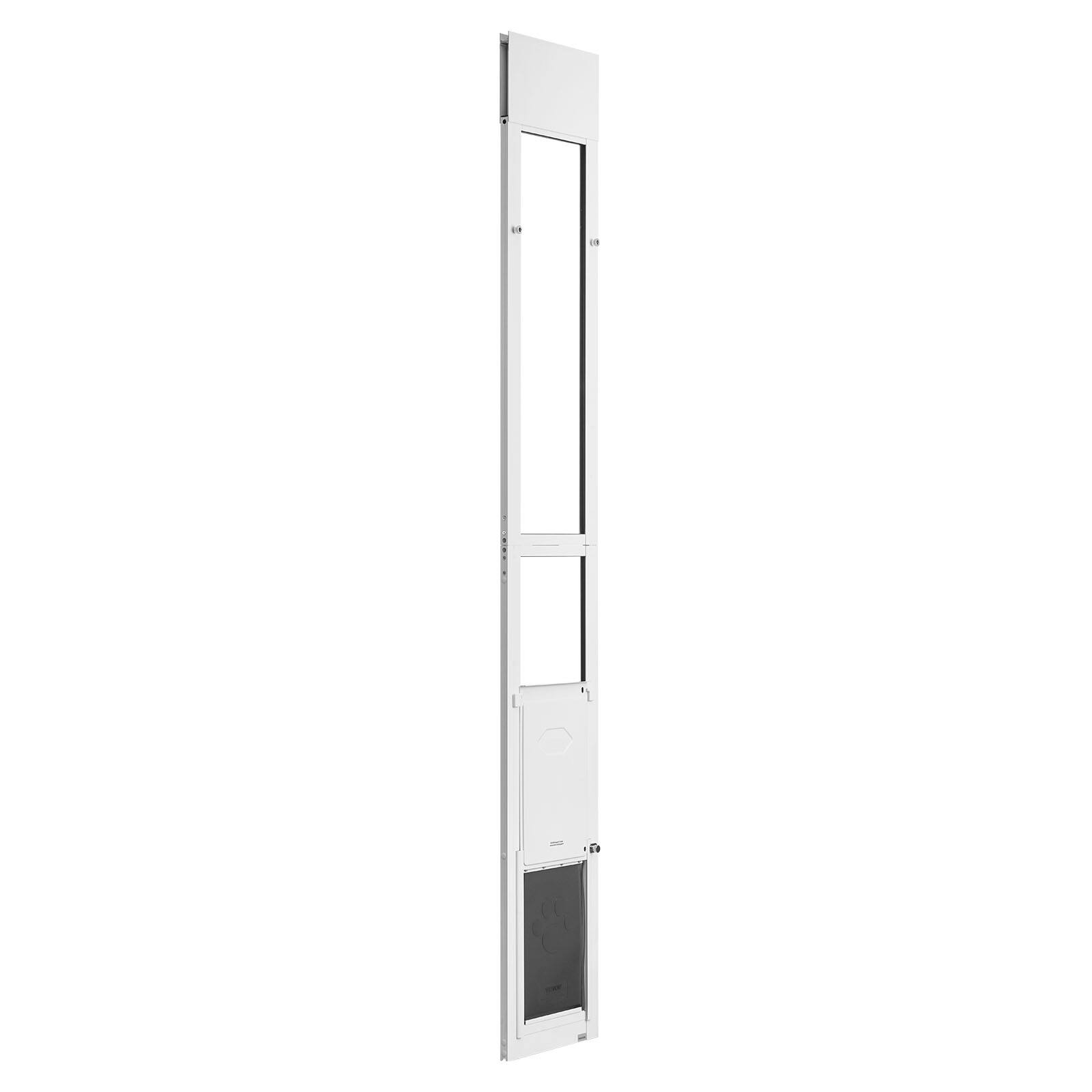 Alt View 5. VEVOR - Dog Door for Sliding Glass Door, 75 7/8" to 80 11/16" Adjustable Height, Aluminum Alloy Frame with Flap, Rotating Hinge - White.