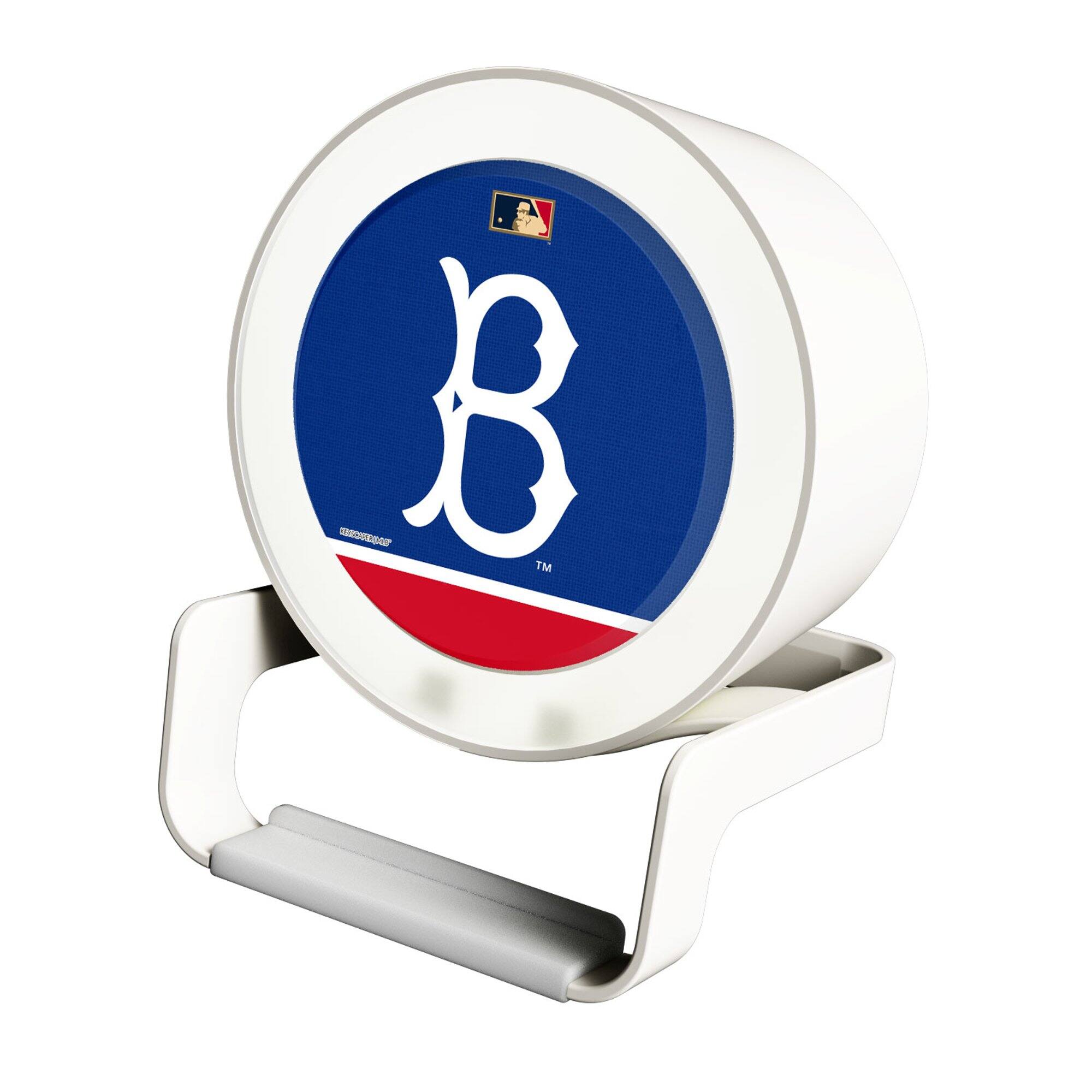 Front. Keyscaper - Brooklyn Dodgers Cooperstown Team Logo Night Light Charger with Bluetooth Speaker - Multicolor.