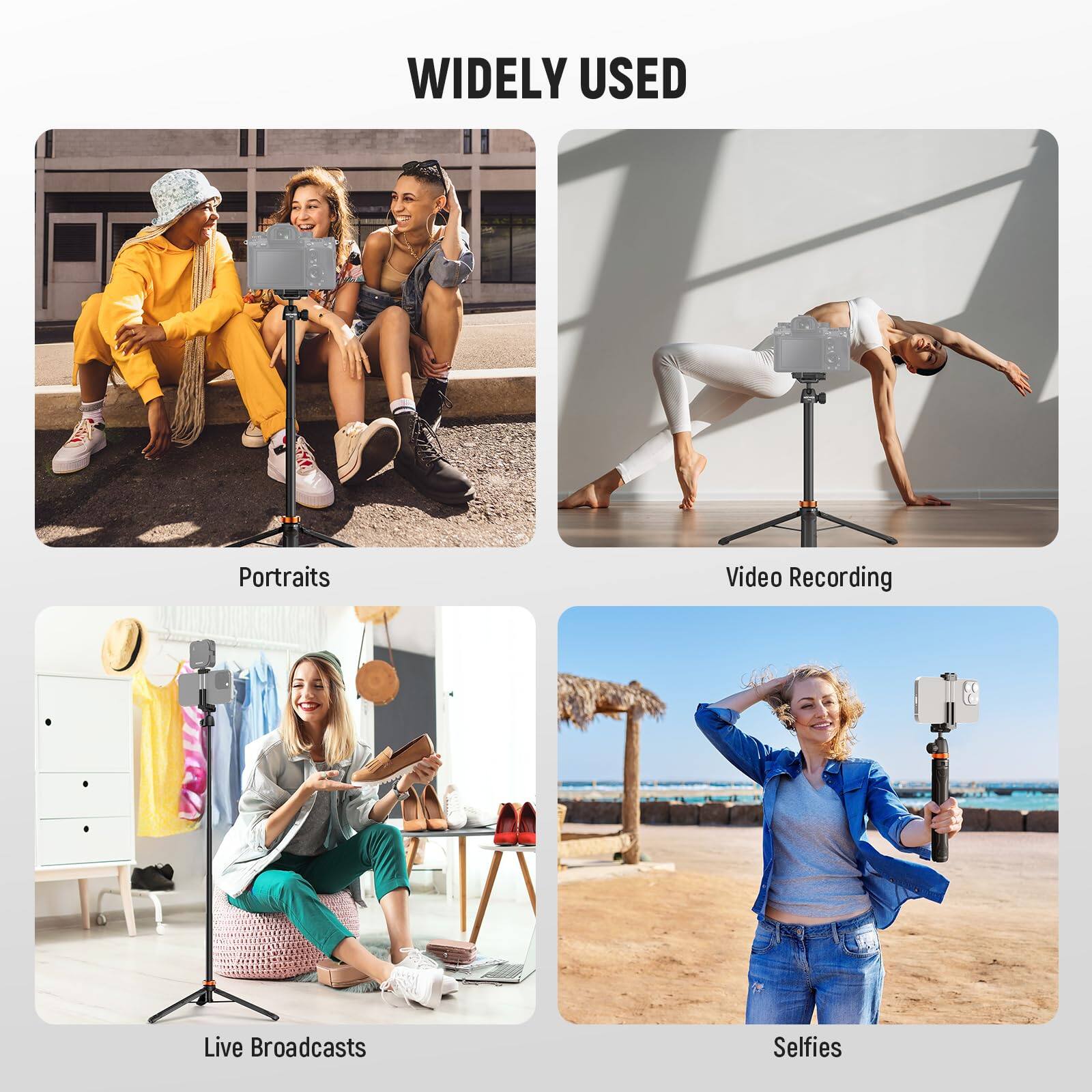 WIDELY USED

- Portraits
- Video Recording
- Live Broadcasts
- Selfies