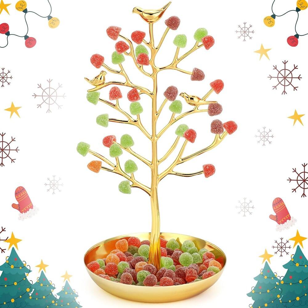 PARKER SLATER - Festive Gumdrop Christmas Tree, Tabletop Decorative Ornament - Gold