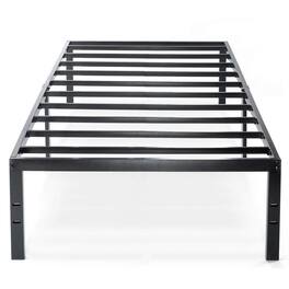 Hivvago - Twin size Metal Platform Bed Frame with Headboard Attachment Slots - Black