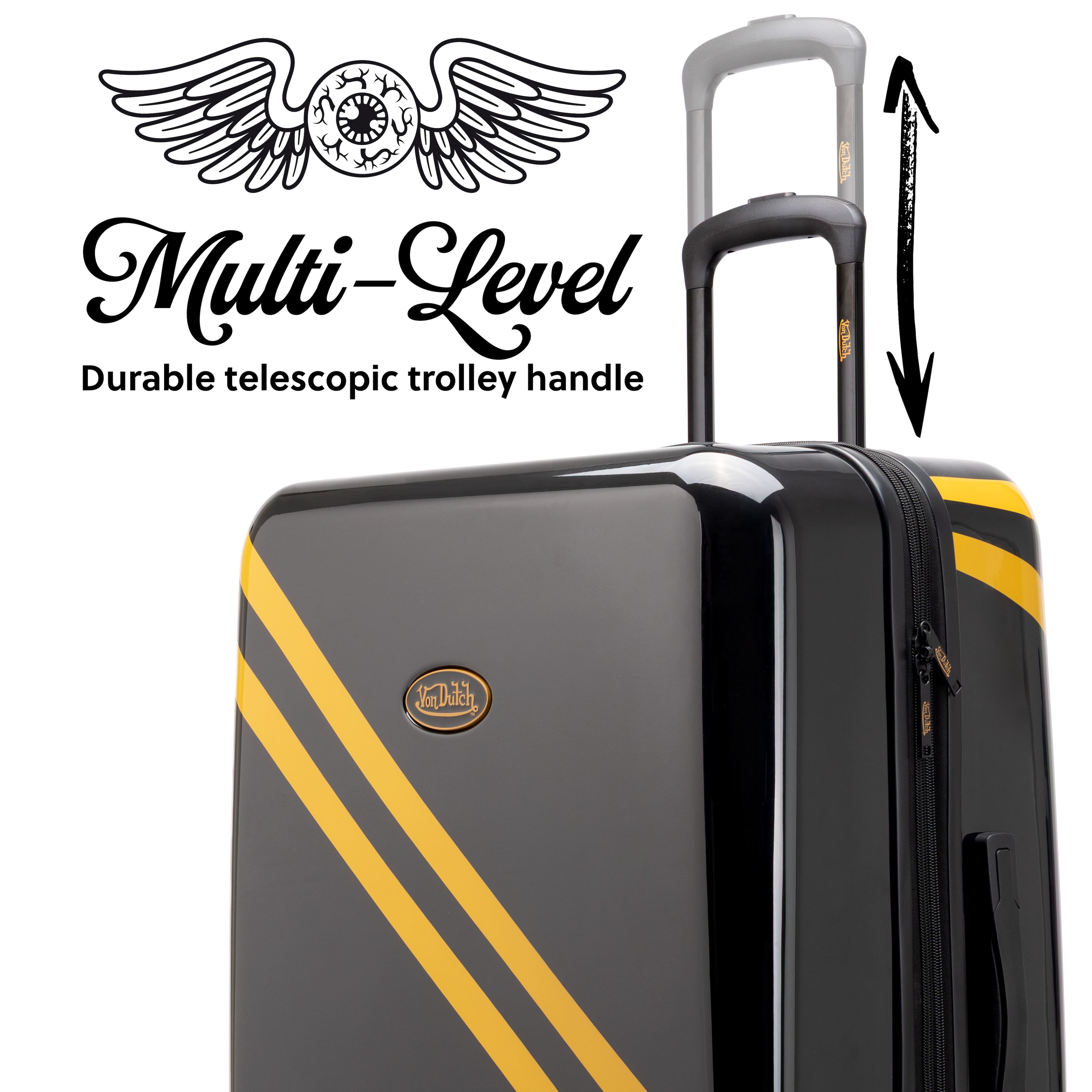 Von Dutch 3 Piece Expandable Hardside Spinner Luggage Set Rolling