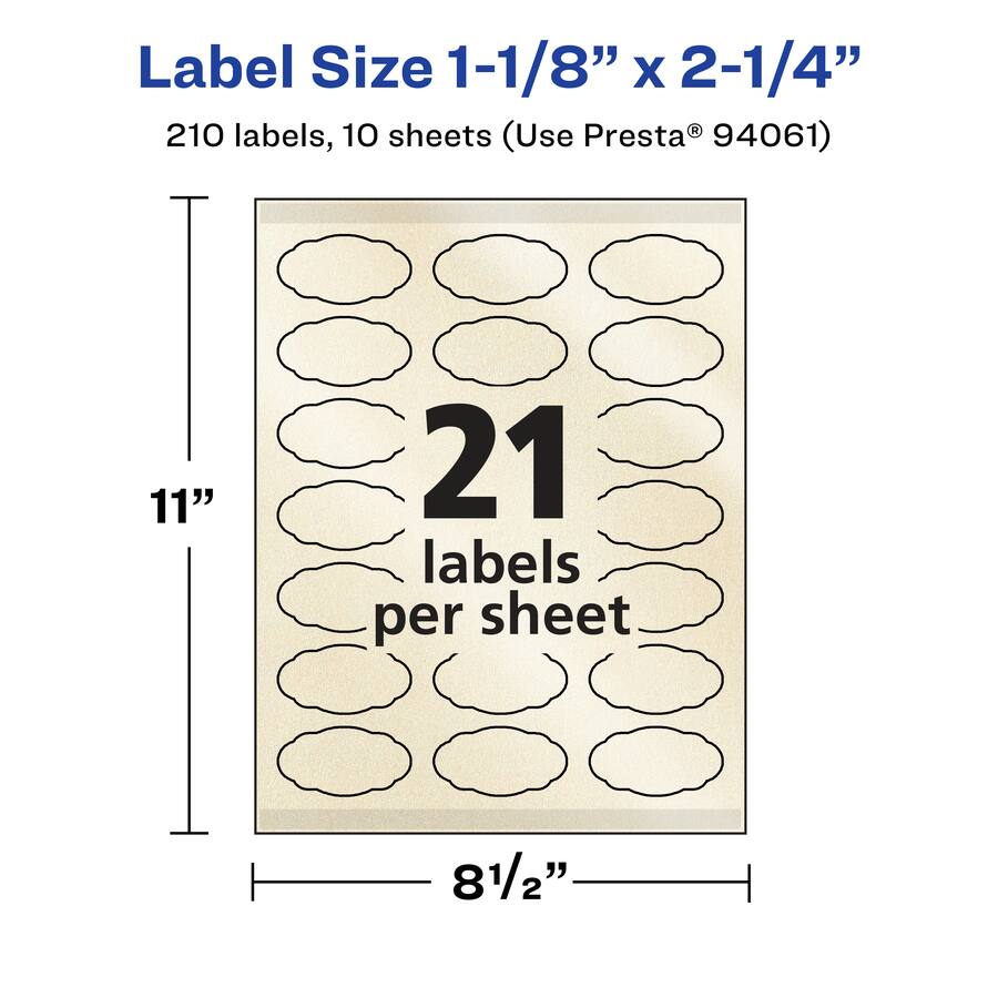 Ivory Paper For Label Avery Pearlized Ivory Oval Scalloped Labels, 1 1/8