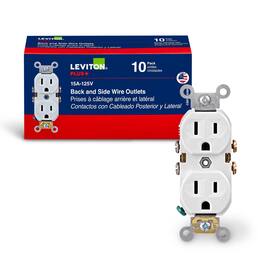 Leviton - 15 amps 125 V Outlet 5-15R 10 pk - White