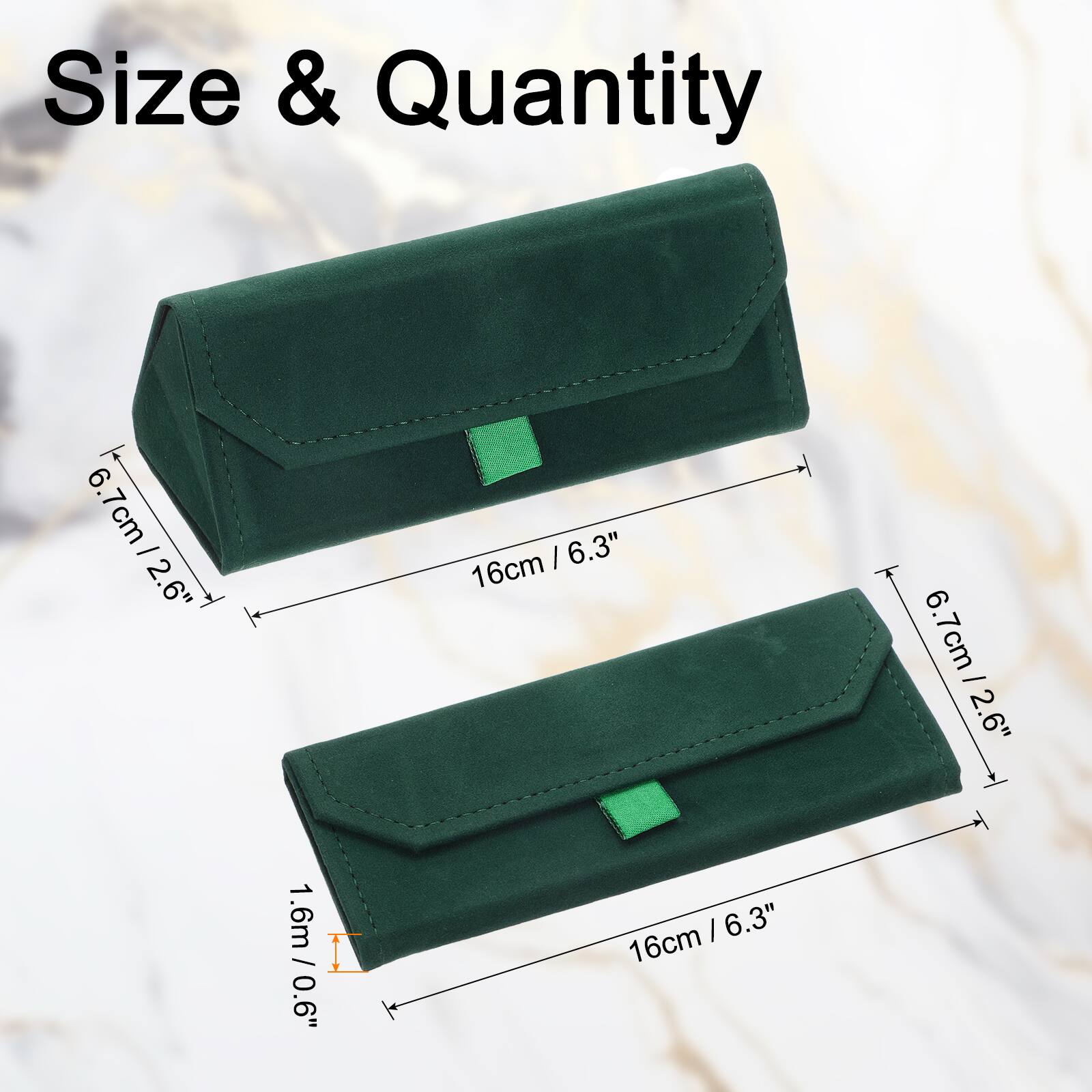 Size & Quantity

6.7cm / 2.6"  
1.6m / 0.6"  
16cm / 6.3"