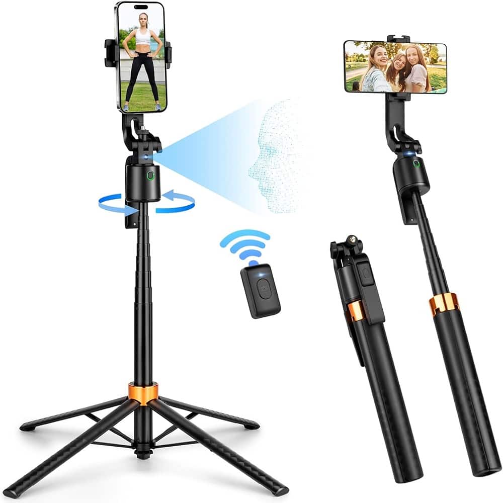 ACJPR - Auto Face Tracking Tripod, 360° Rotation, 70" Extendable, Remote Control