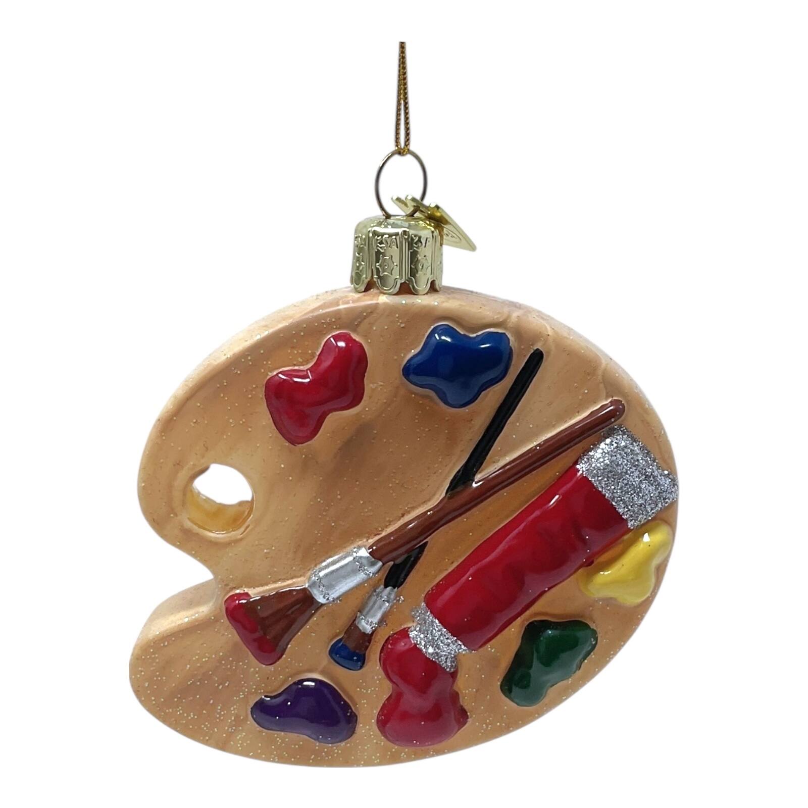 Front. Kurt S Adler - Kurt Adler Noble Gems Glass Paint Palette Christmas Ornament 3.3 inch - Multicolor.