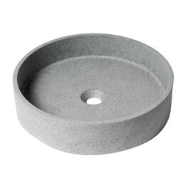 Alfi - 17" Round Solid Concrete Matte Above Mount Bathroom Sink - Gray