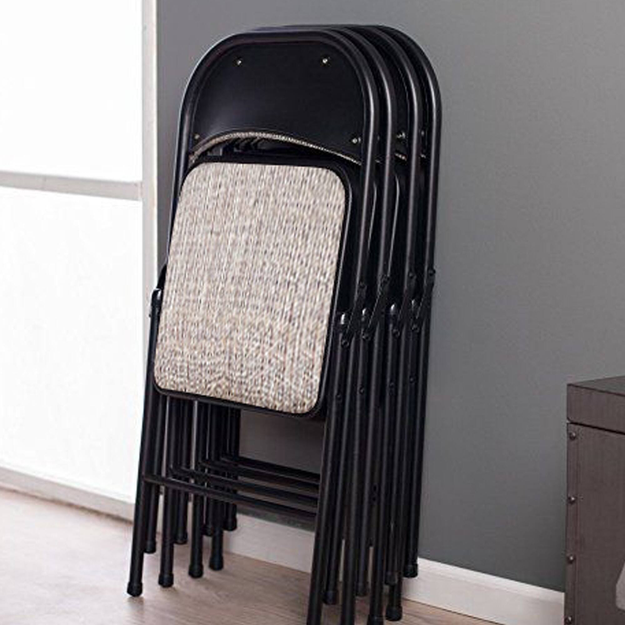 Alt View 3. MECO - MECO 4-Pack of Deluxe Motif Fabric Padded Folding Chairs with 16 x 16 Inch Seat - Cinnabar.