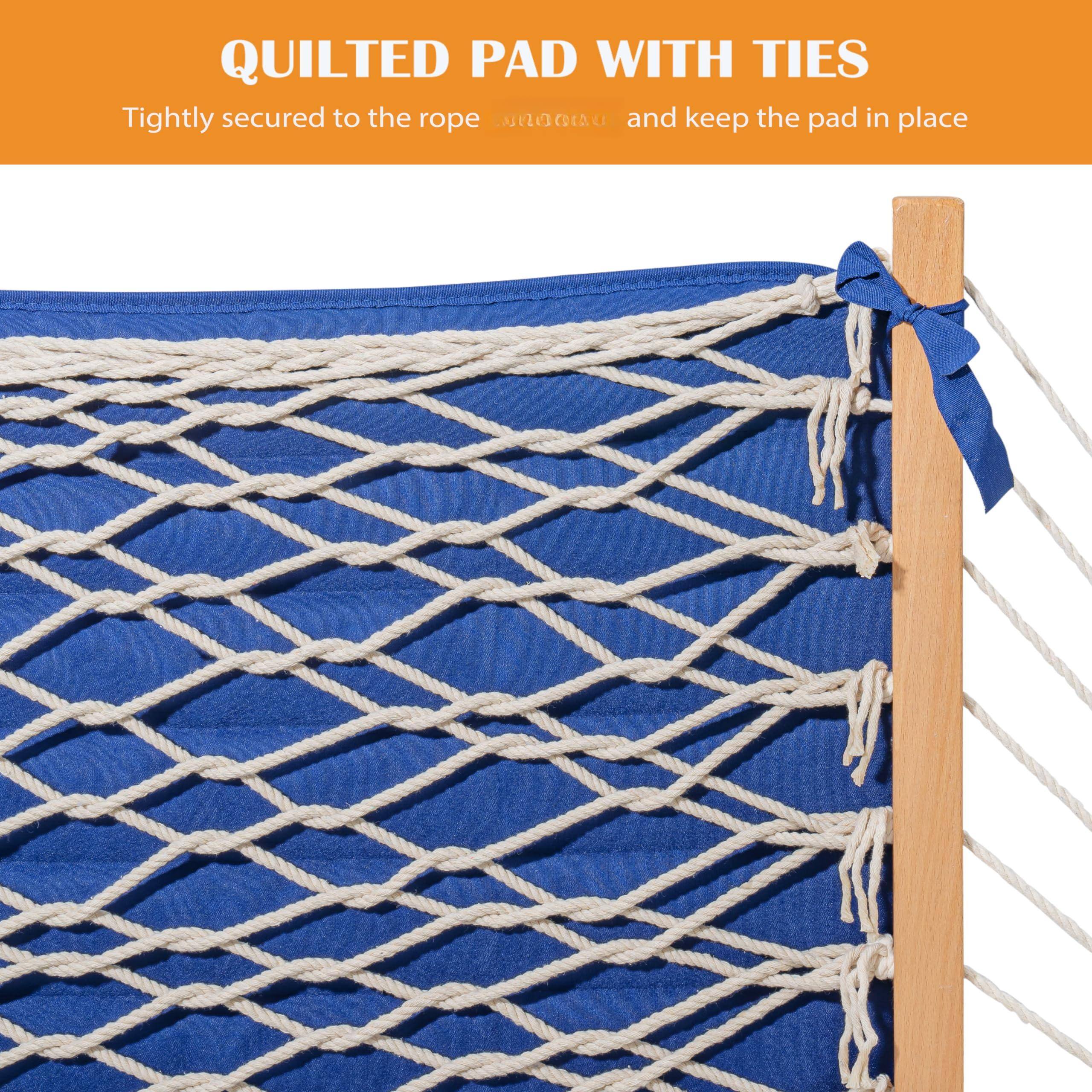 QUILTED PAD WITH TIES

Tightly secured to the rope and keep the pad in place