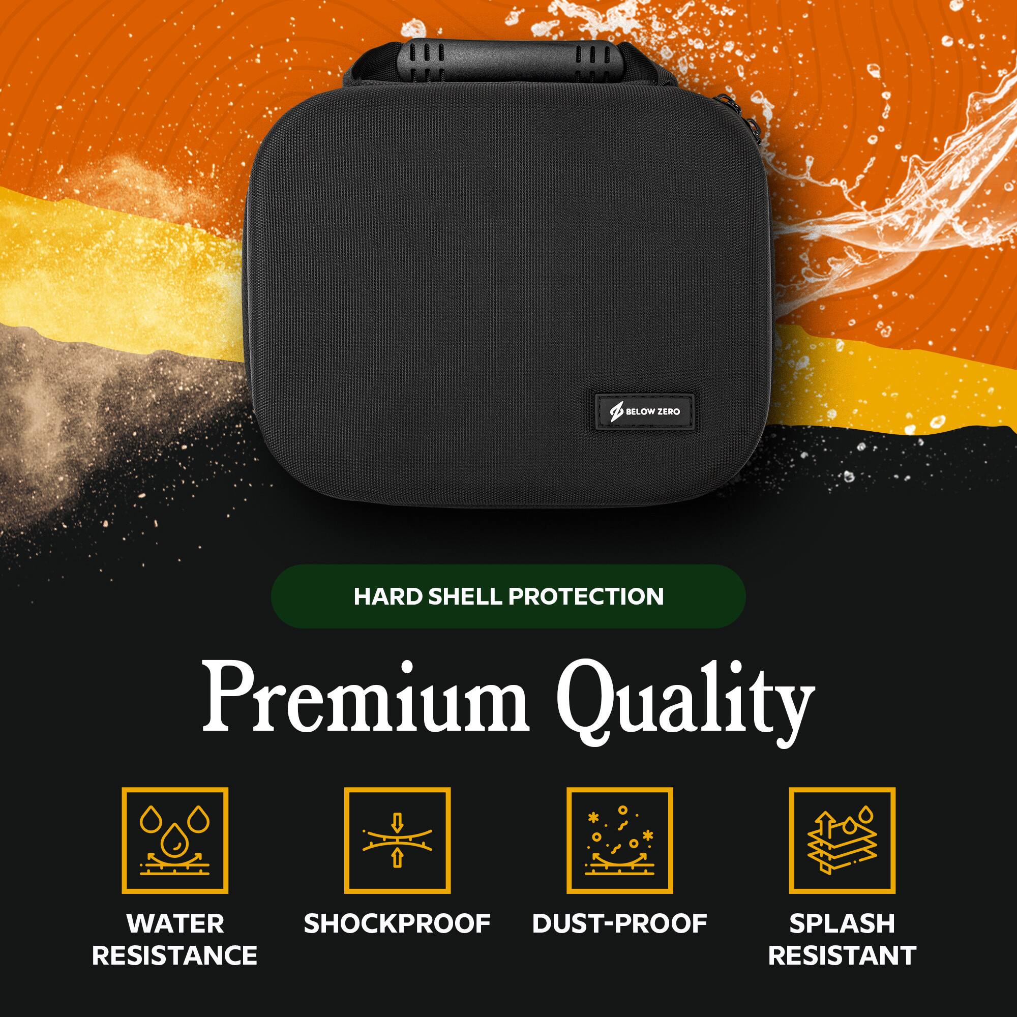 $ BELOW ZERO HARD SHELL PROTECTION Premium Quality WATER RESISTANCE SHOCKPROOF DUST-PROOF SPLASH RESISTANT