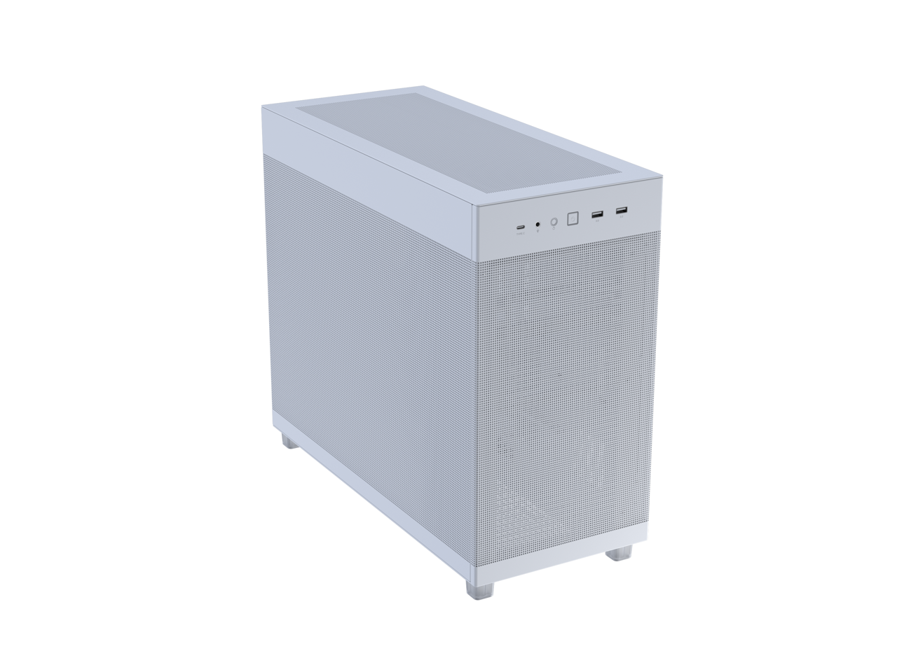 Alt View 3. ASUS - ASUS Prime AP303 White Mesh-Panel ATX Case, GPU Bracket, 360mm Radiator, 180mm PSU, USB-C - White.