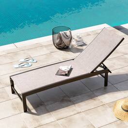 Crestlive Products - Outdoor Pool Lounger Aluminum All-weather Adjustable Chaise Lounge Chair - Beige