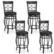 Front. Costway - Set of 4 Vintage Metal Swivel Bar Stools 26" Bistro Upholstered Dining Chairs - Black.