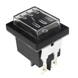 HQRP - On-Off 4-Pin Push Button Power Switch with Waterproof Cover, UL Listed, for KEDU HY12-9-7 HY12-9-4 Saba CB-52 - Black