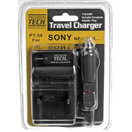 110/240V PREMIUM Includes European TECH Adapter Plug PROFESSIONAL Travel Charger PT-59 For SONY NP-0... EQI INOS
CHARGE
PREMIUM TECH™ DIGITAL CHARGER