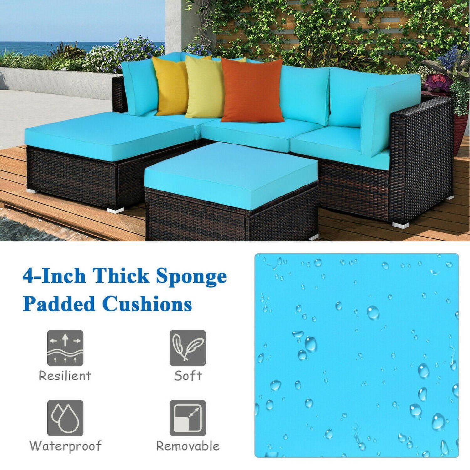4-Inch Thick Sponge Padded Cushions  
Resilient, Soft, Waterproof, Removable