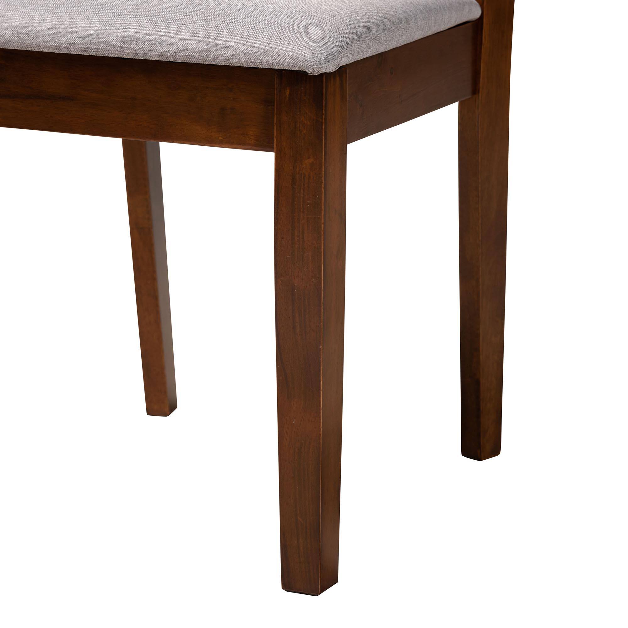 Alt View 1. Baxton Studio - Florencia Modern Fabric and Finished Wood 2-Piece Dining Chair Set - Grey/Walnut Brown.
