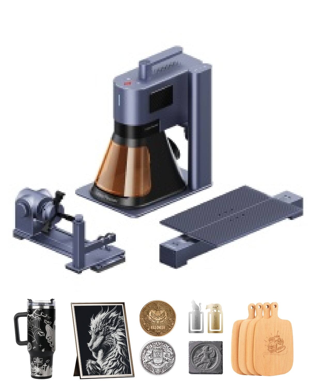 LaserPecker - LP5 Fiber & Diode Dual Laser Engraver + Rotary Extension + Slide Extension