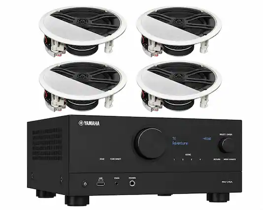 8 YAMAHA TV Adventure -48.0dB SELECT/ENTER : ENTER SCENE ZONE PURE DIRECT 1 2 1 4 RETURN MENU CONNECTS Lds - YPACO PHONES X-VIA