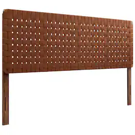 Sparta Weave Vegan Leather King Headboard by Modway - Brown