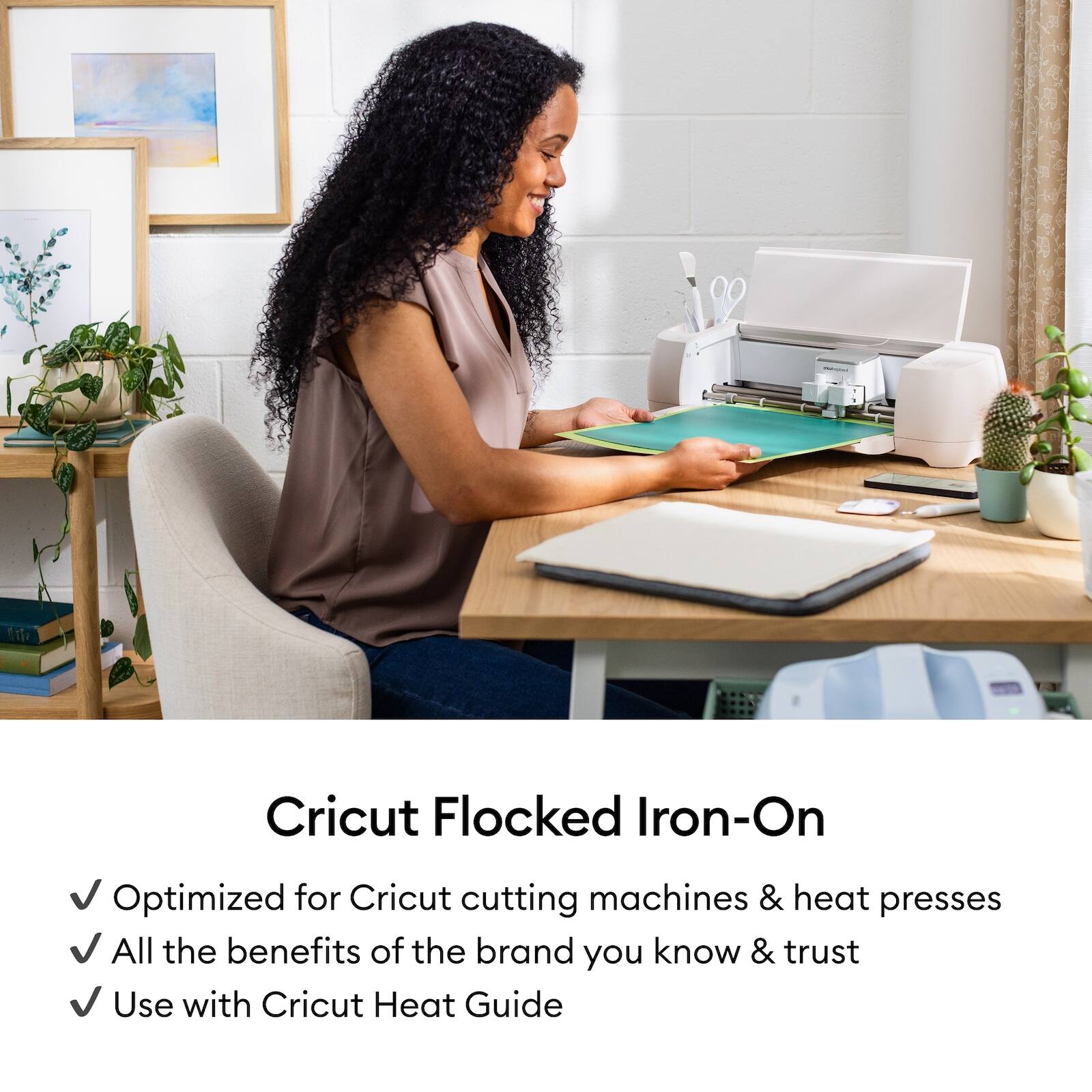 Cricut Flocked Iron-On

- Optimized for Cricut cutting machines & heat presses
- All the benefits of the brand you know & trust
- Use with Cricut Heat Guide