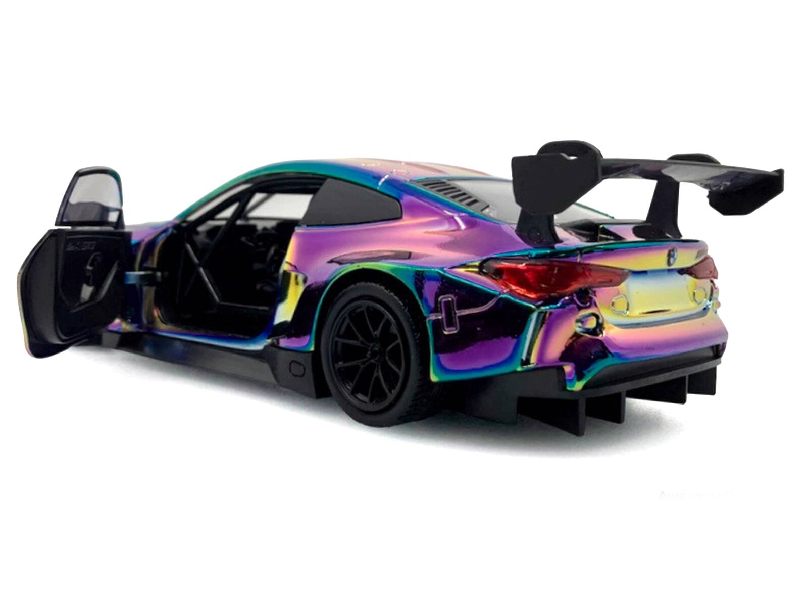 Alt View 4. Motormax - BMW M4 GT3 Chameleon Chrome "Custom Wrap" Series 1/24 Diecast Model by Motormax.