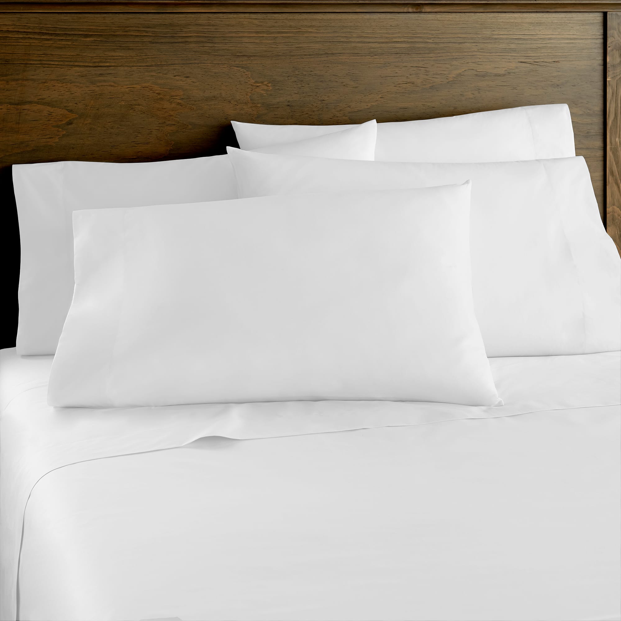 Shavel Home Products - 400 Thread Count Cotton Sateen Sheet Set, King - Dazzling white