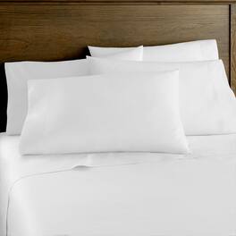 Shavel Home Products - 400 Thread Count Cotton Sateen Sheet Set, Queen - Dazzling white