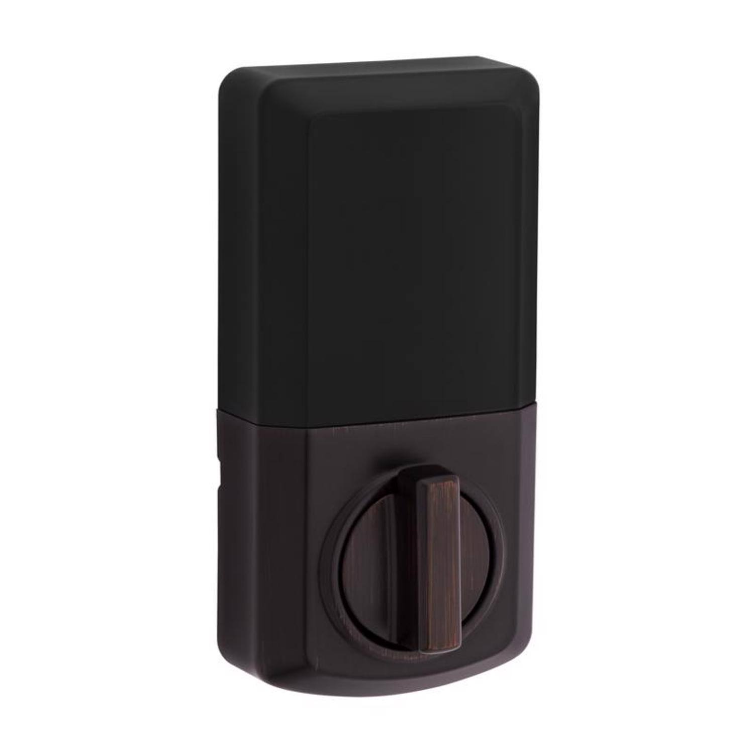 Angle. Kwikset - Kwikset SmartCode Venetian Bronze Zinc Electronic Deadbolt.