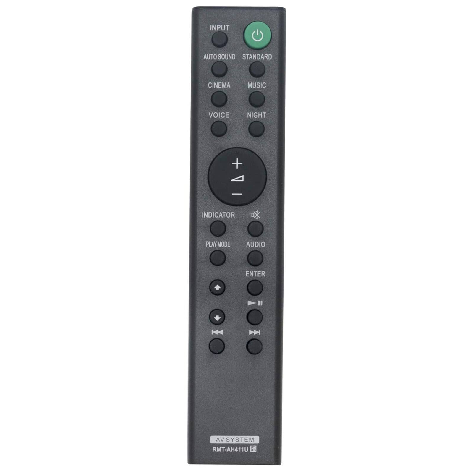 AUTO SOUND STANDARD  
CINEMA  
MUSIC  
VOICE  
NIGHT  

+  

INDICATOR  
PLAY MODE  
AUDIO  
ENTER  

AV SYSTEM  
RMT-AH411U