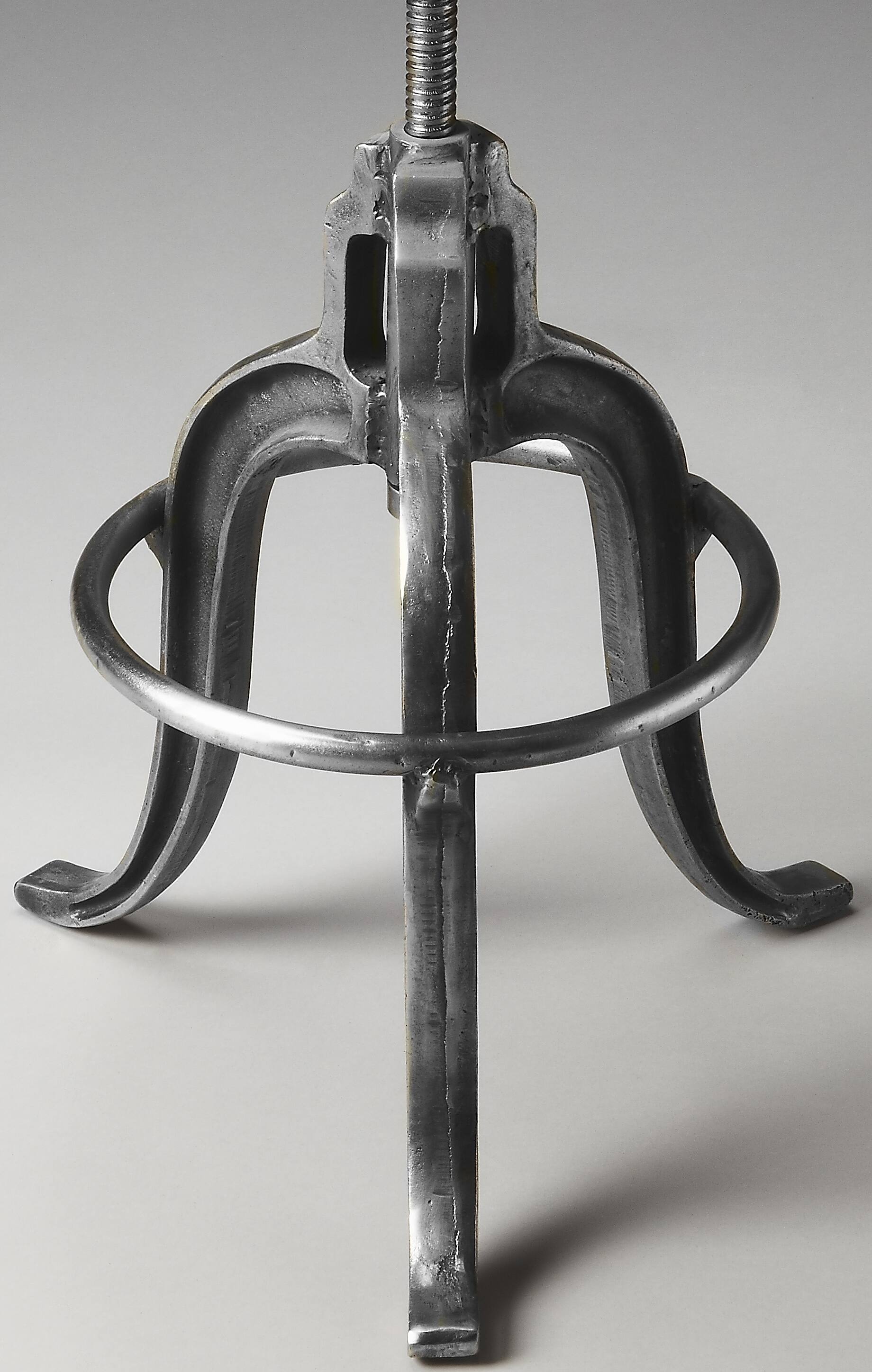 Alt View 1. Butler Specialty - Parnell Adjustable Swivel Iron 22" Bar Stool - Silver.
