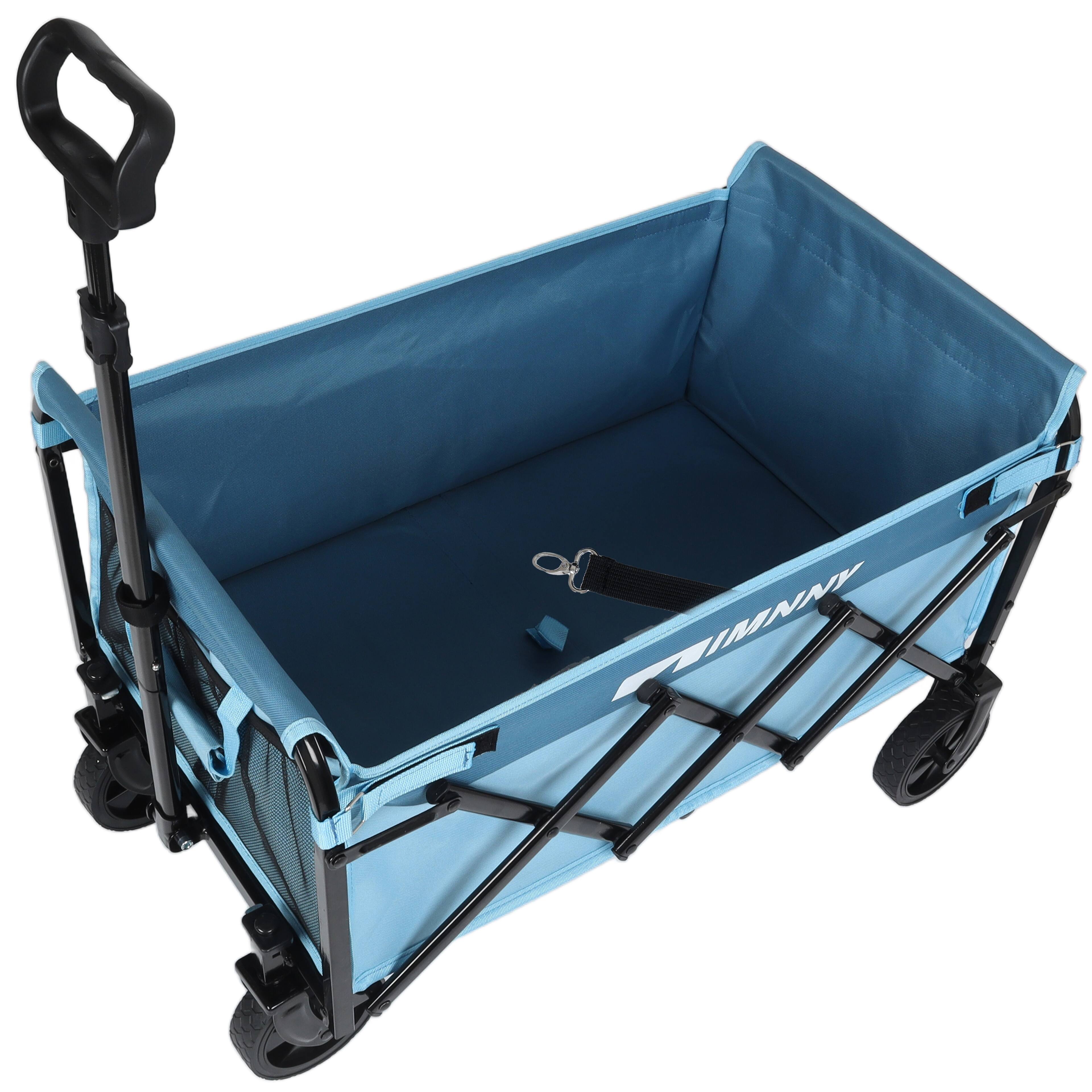 Angle. Mondawe - 3-in-1 Lightweight Collapsible Utility Carts - Wagon/Trunk Organizer/Pet Wagon w/ 360° All-Terrain Wheels - Purple.