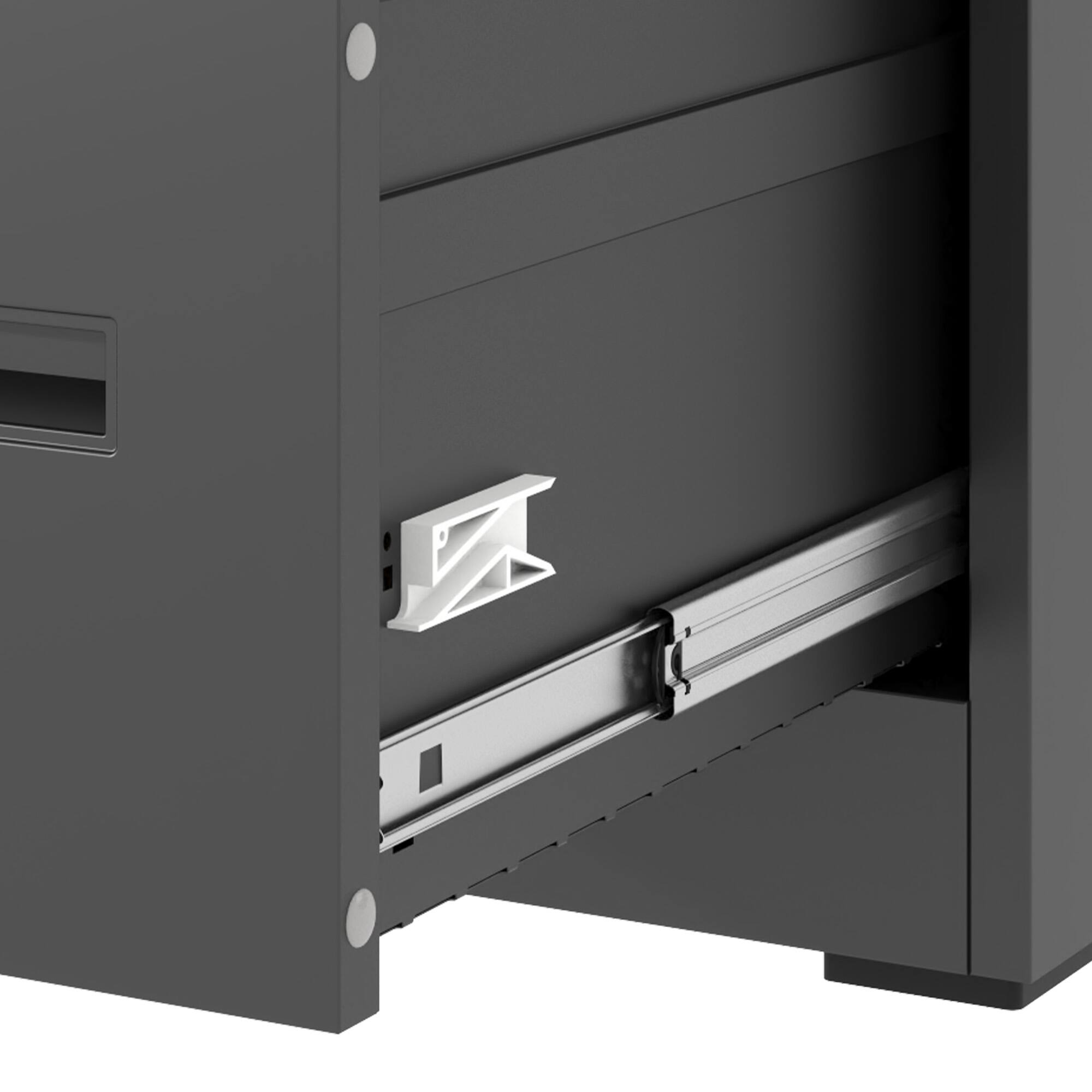 Alt View 7. Ecooso - 4 Drawer Vertical File Cabinet with Lock, Narrow Metal Office File Cabinet for A4 Letter Legal Files, Assembly Required - Black.