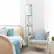 Alt View 12. Simple Designs - Round Etagere Storage Floor Lamp with 2 USB, 1 Outlet - Aqua.
