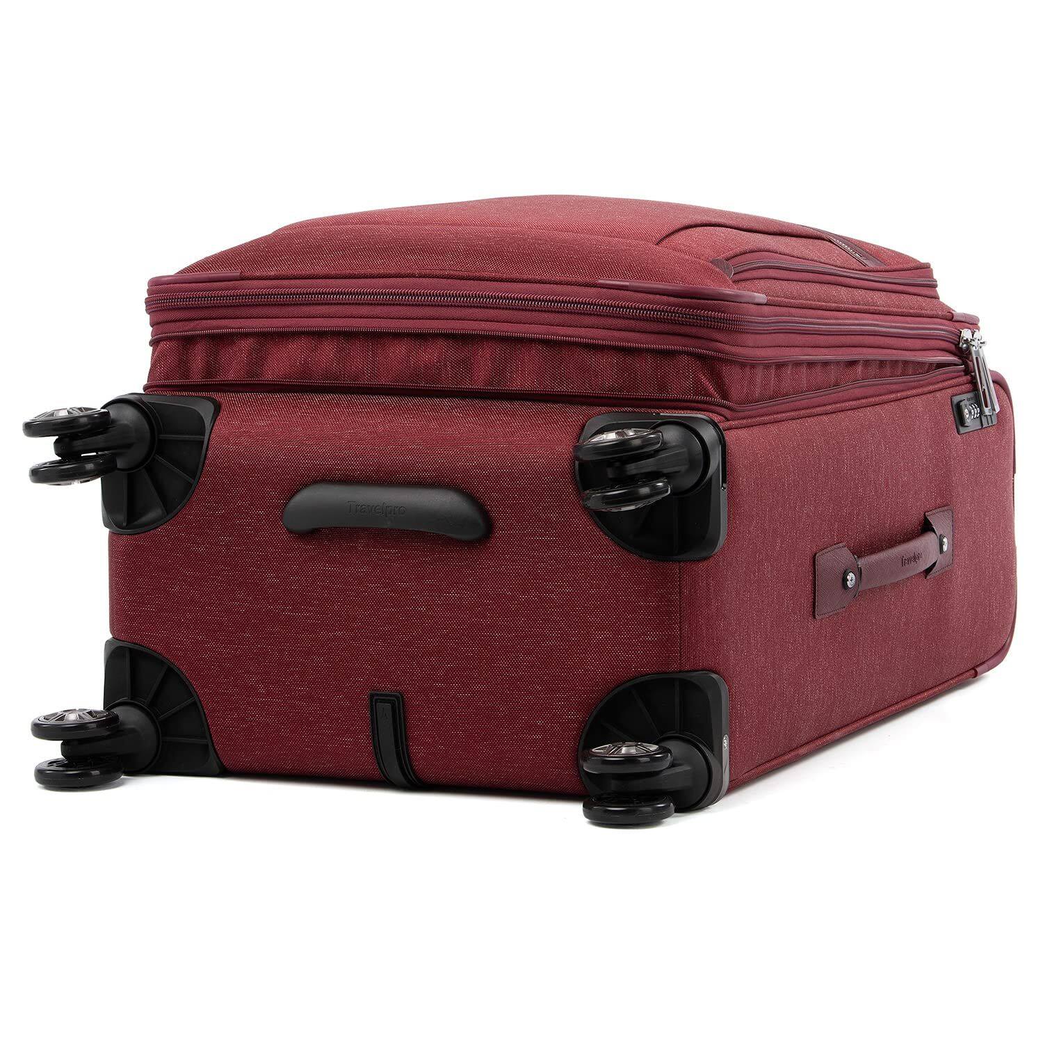Alt View 3. Travelpro - Travelpro Platinum Elite Softside Expandable 25" Checked Spinner - Bordeaux Red.