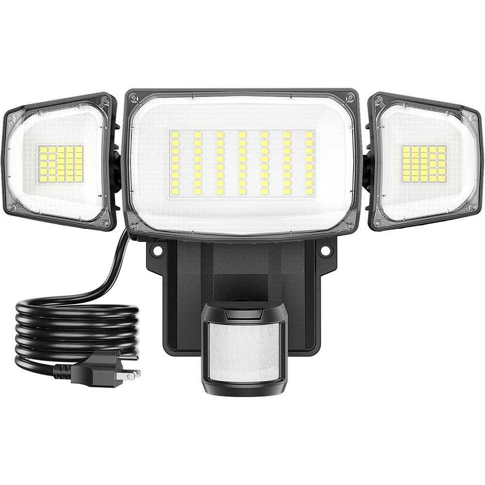 ACJPR - Motion Sensor Outdoor Plug-In Flood Light, 70W LED, 7000 Lumens, Dusk-to-Dawn, Motion Activated PIR Sensor, Waterproof I