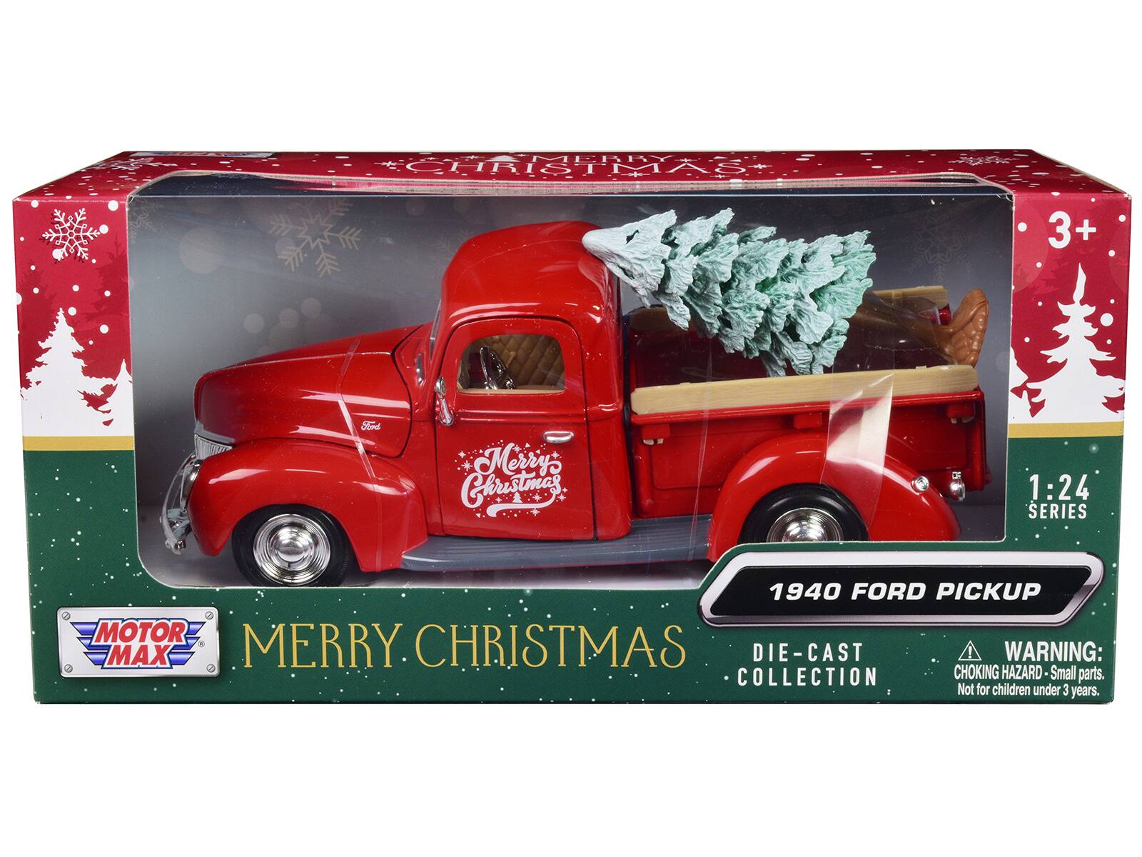 MERRY CHRISTMAS  
1940 FORD PICKUP  
DIE-CAST COLLECTION  
MOTOR MAX  
1:24 SERIES  
WARNING: CHOKING HAZARD - Small parts. Not for children under 3 years.