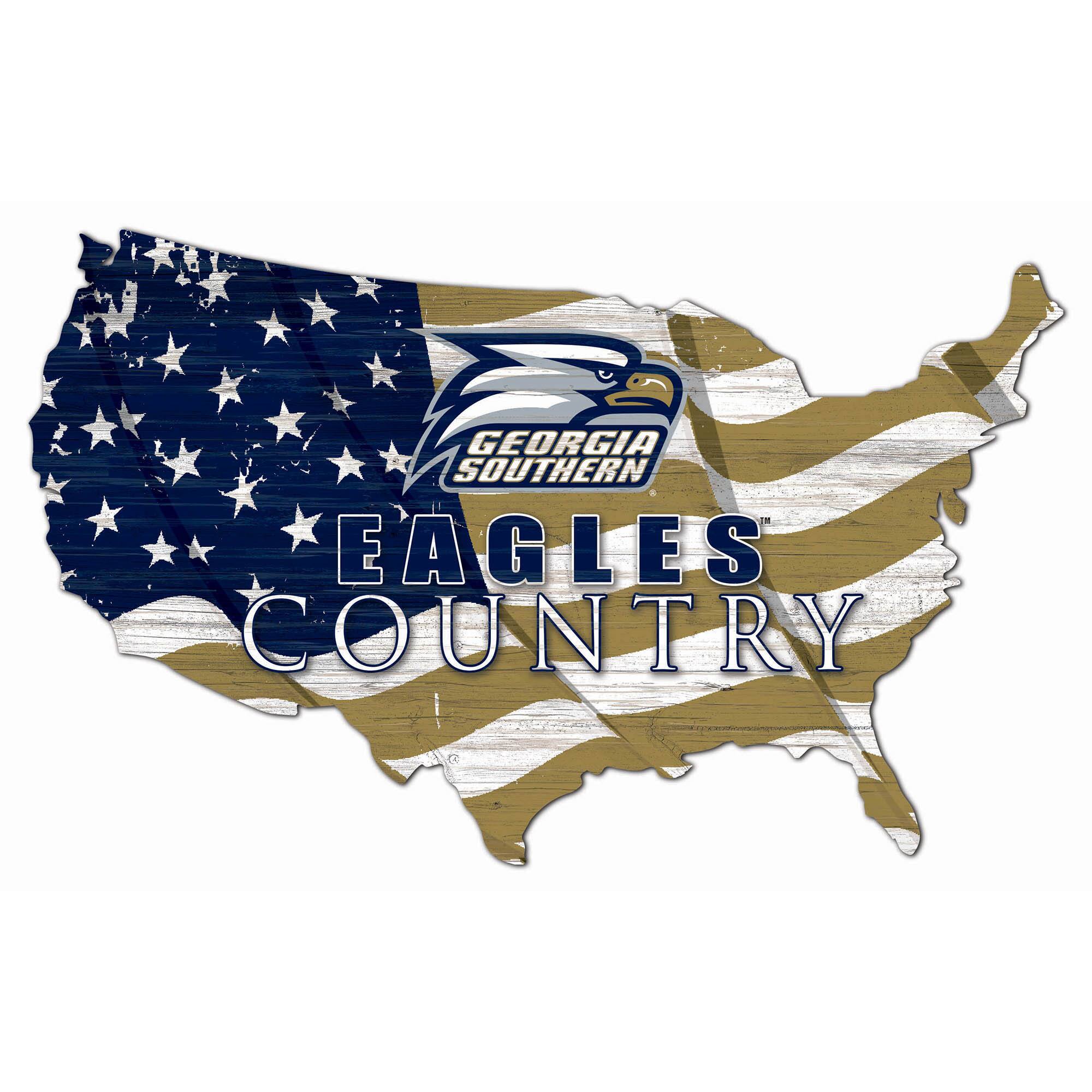 Georgia Southern Eagles USA Flag Cutout Sign