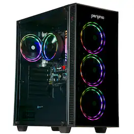Periphio - Terra Gaming PC Desktop - AMD Ryzen 7 CPU, Vega 8 Graphics, 16GB RAM 2TB Storage, WiFi Built-In, Win 11 Gaming - Black
