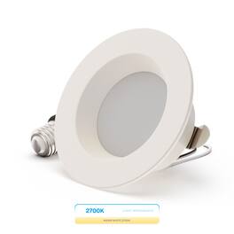 Infibrite - 4 In. Retrofit 2700K Soft Integrated LED Recessed Light Kit 9W 750LM Remodel, Dimmable, Wet Rated - White