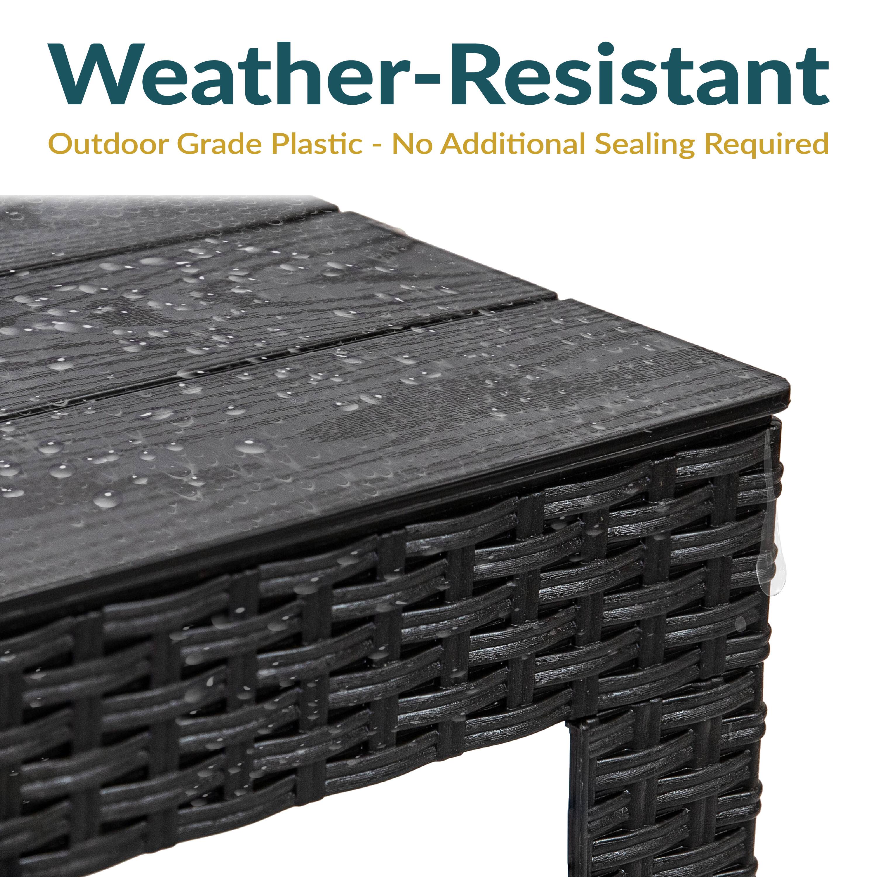 Weather-Resistant  
Outdoor Grade Plastic - No Additional Sealing Required