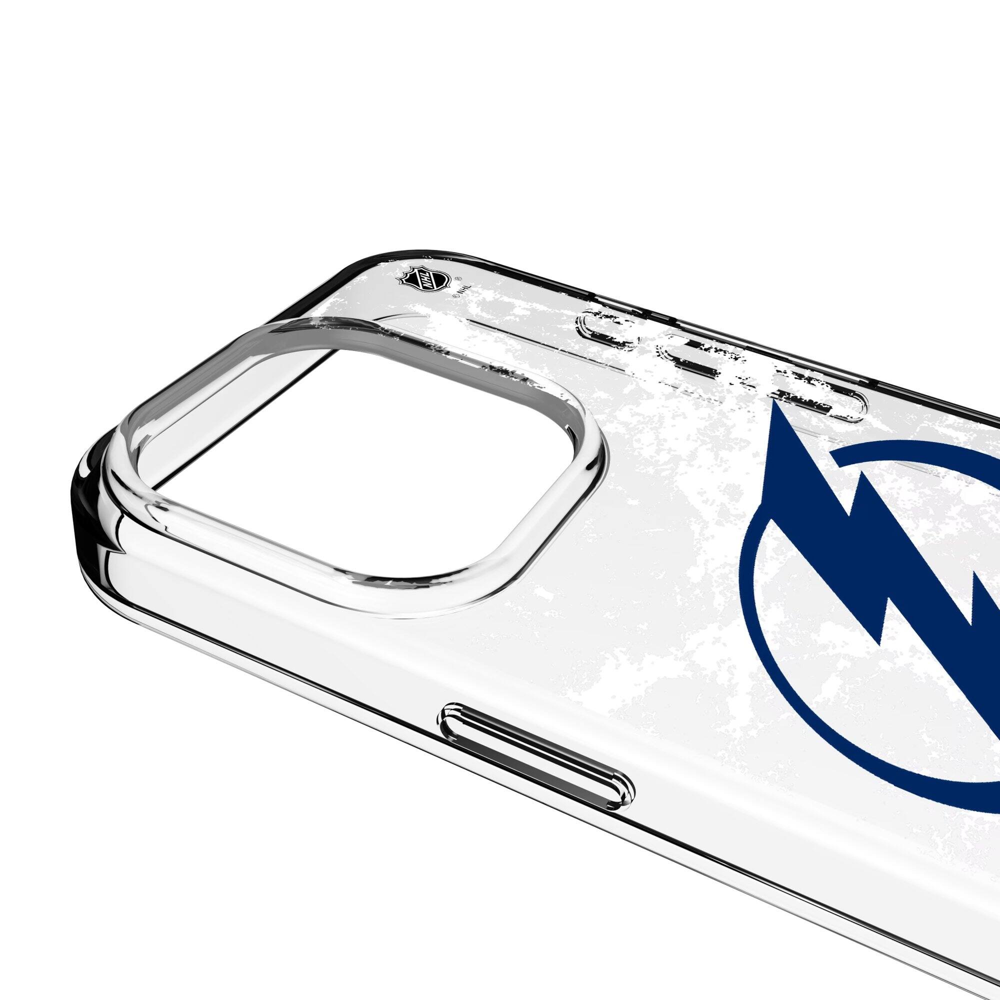 Alt View 2. Keyscaper - Tampa Bay Lightning iPhone Stripe Clear Ice Case - 12/12 Pro - Multicolor.
