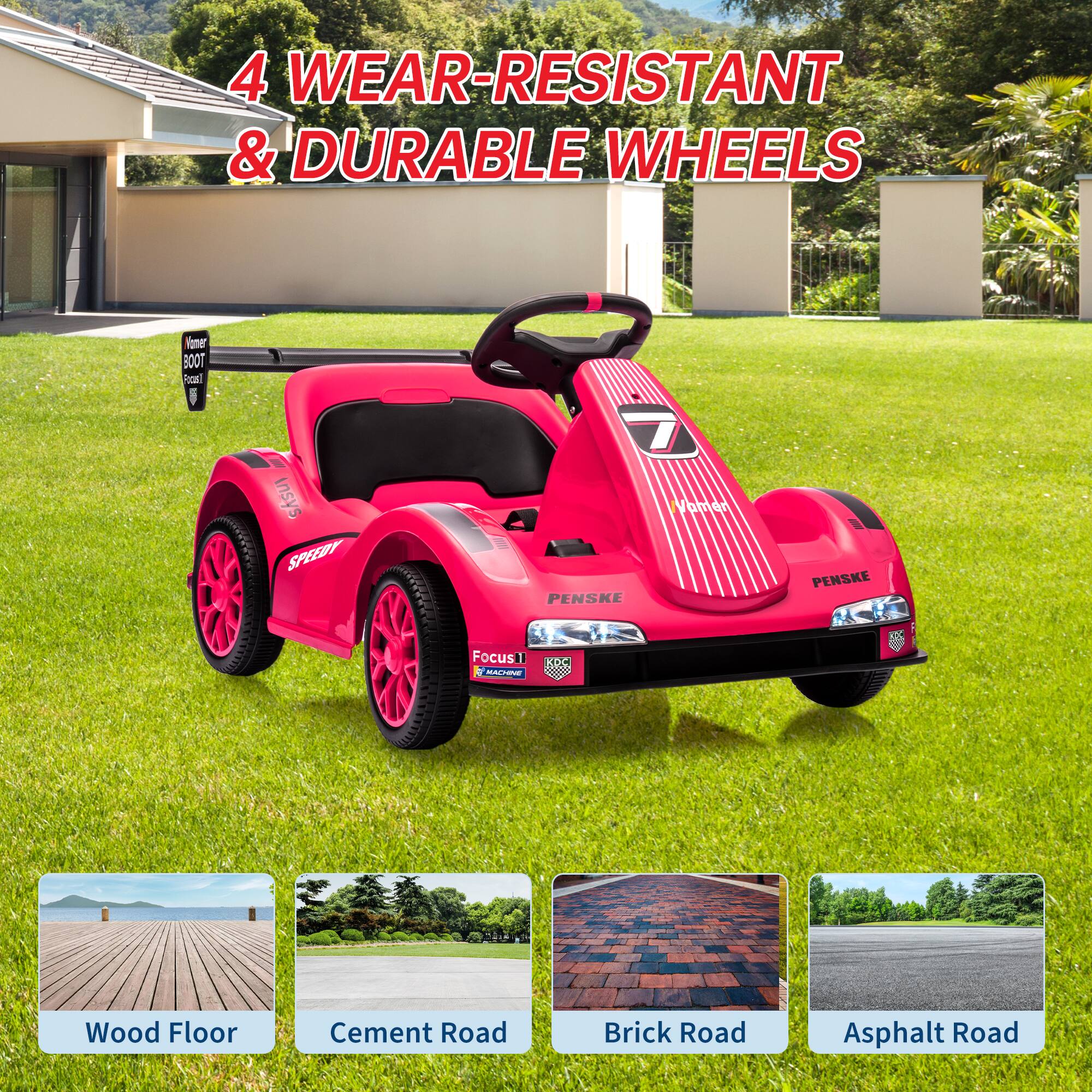 4 WEAR-RESISTANT & DURABLE WHEELS

Wood Floor
Cement Road
Brick Road
Asphalt Road