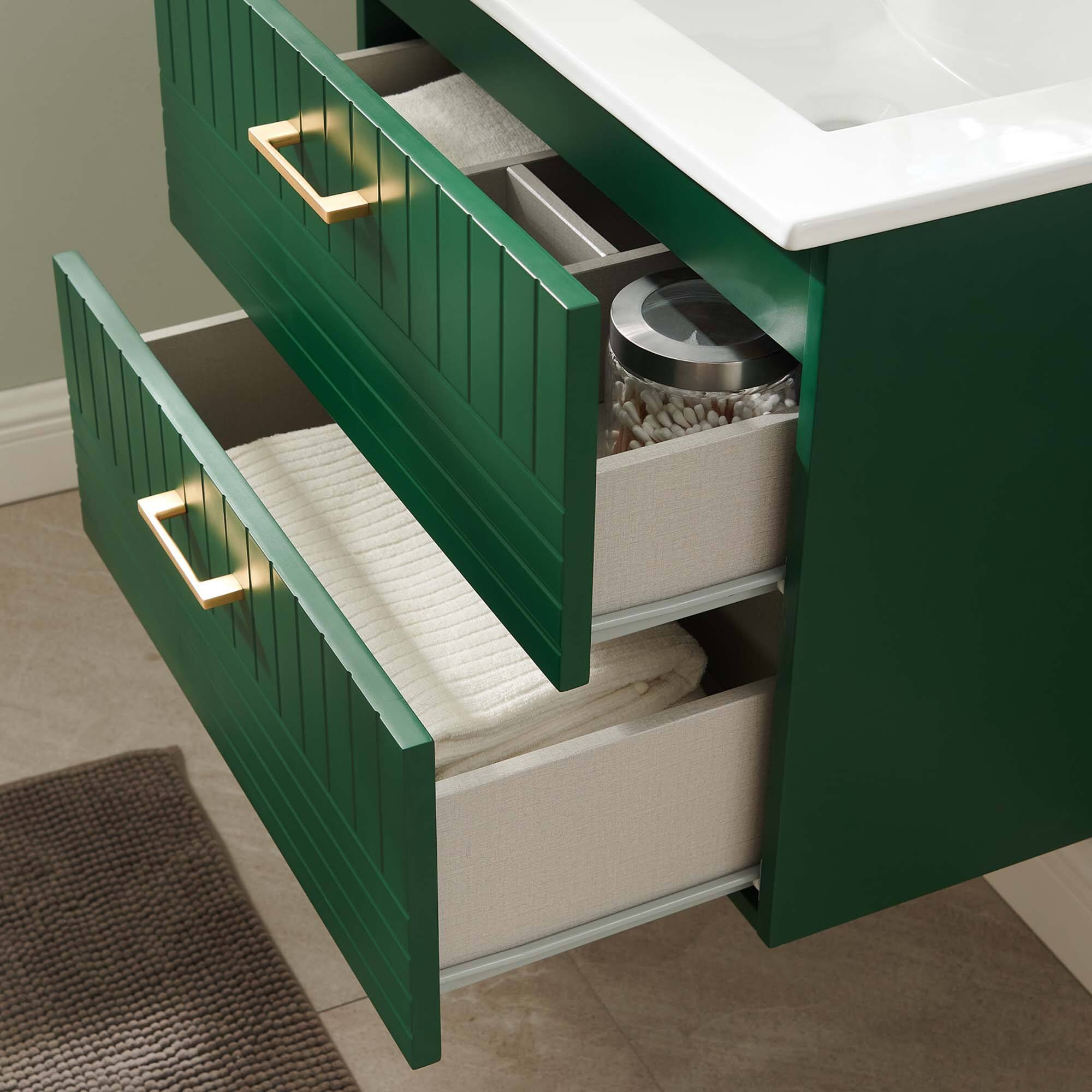 Back. Modway - Daybreak Wall-Mount Bathroom Vanity Basin Included by Modway - Green White.