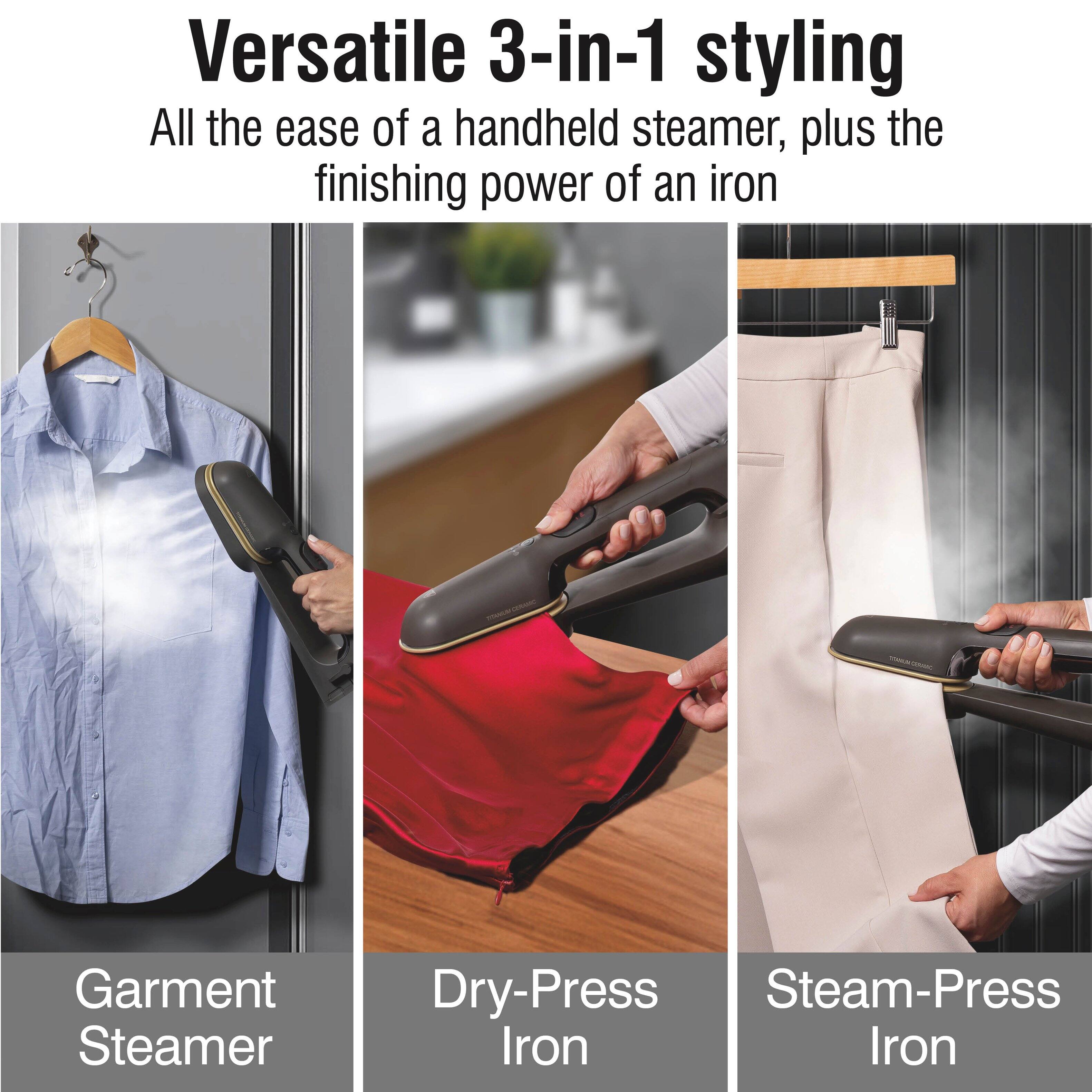 Versatile 3-in-1 styling  
All the ease of a handheld steamer, plus the finishing power of an iron

STANIACIAN  
Garment Steamer  
Dry-Press Steam-Press Iron